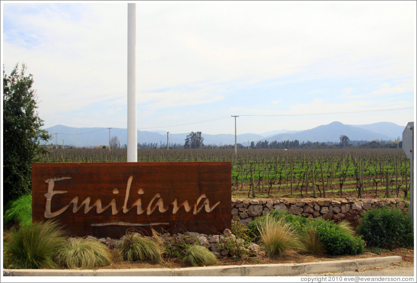 Sign.  Emiliana Vineyards.