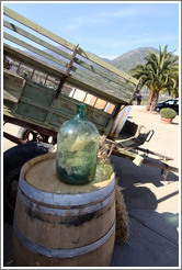 Wagon, bottle and barrel.  Veramonte Winery.