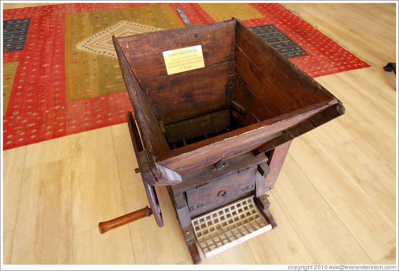 Early 18th century portable grape crusher used in Germany and France.  Musem, Veramonte Winery.