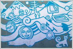 Mural on a house (naked women and a computer?), Fernando M?uez de la Plata, Bellavista.