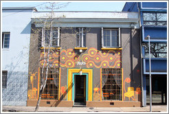 Pituka, brown building with yellow and orange swirls, Pur?ma, Bellavista.