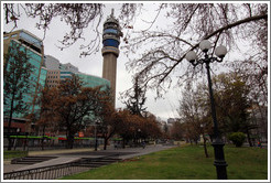 Alameda (Av Libertador Bernardo O'Higgins), with the Entel Tower in the background.