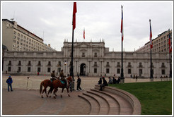 Horses in front of La Moneda.