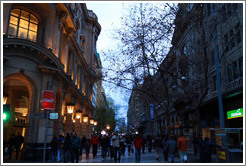 Paseo Ahumada at dusk.