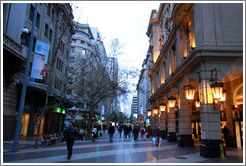 Paseo Ahumada at dusk.