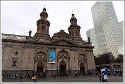 The Cathedral Metropolitana and a modern building, Plaza de Armas.
