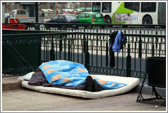 Homeless person, Plaza Oscar Castro.