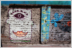 Graffiti: cyclops.  Fernando M?uez de La Plata, Bellavista neighborhood.