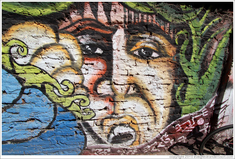 Graffiti: man.  Fernando M?uez de La Plata, Bellavista neighborhood.