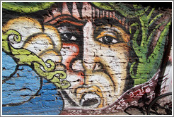 Graffiti: man.  Fernando M?uez de La Plata, Bellavista neighborhood.