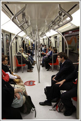 Train interior, Santiago Metro.