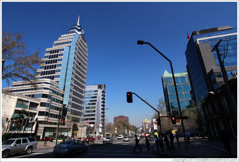 Avenida Apoquindo at Augusto Legu? Providencia neighborhood.