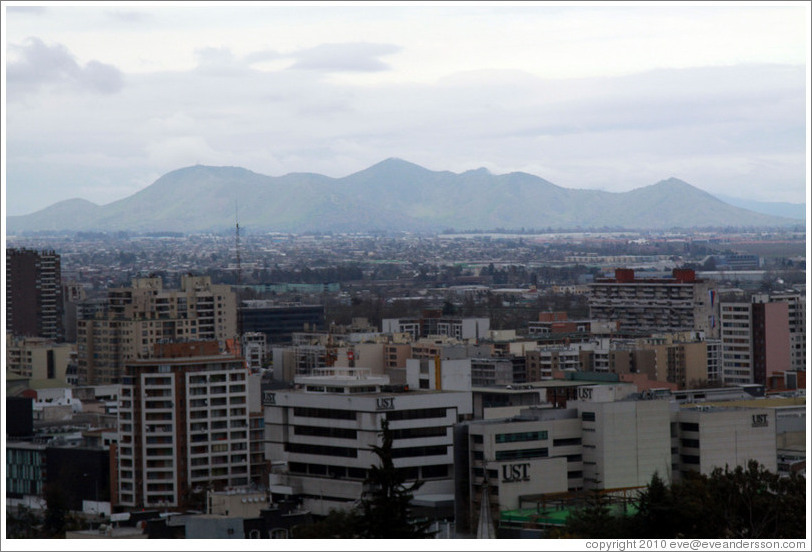 View of Santiago from the RQ Santiago Suites hotel.