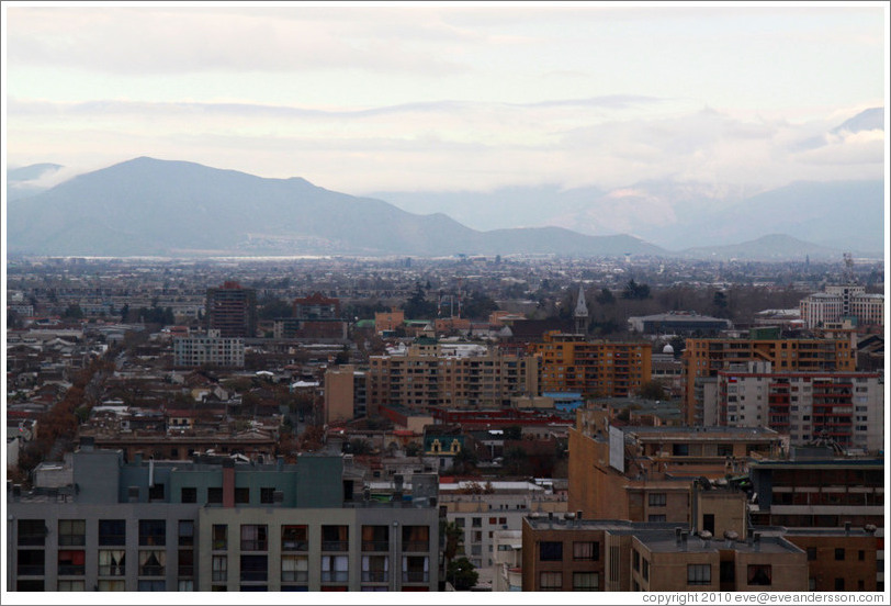 View of Santiago from the RQ Santiago Suites hotel.