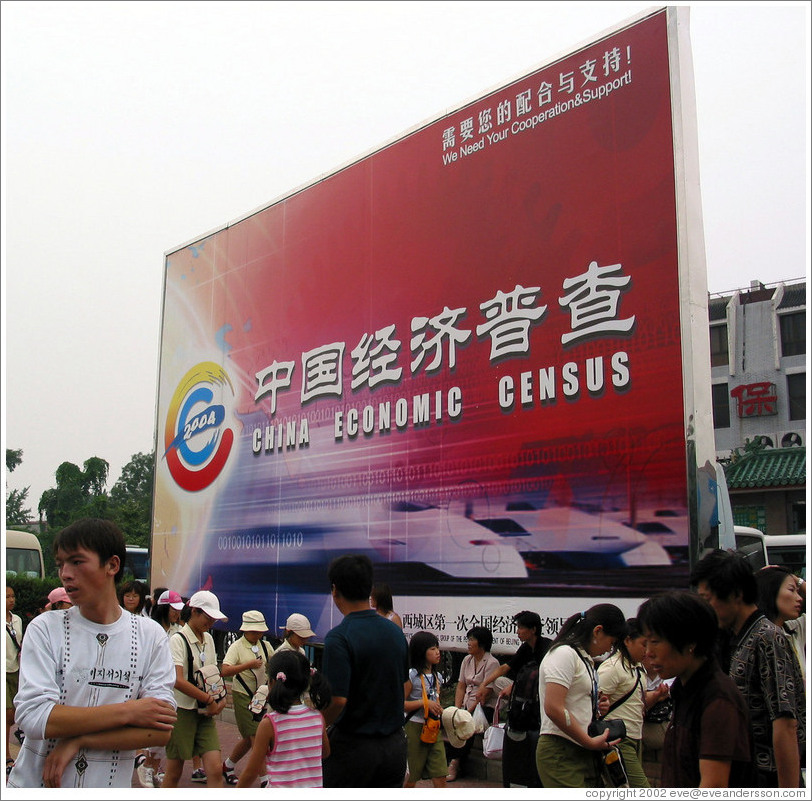 China Economic Census billboard, complete with binary numbers