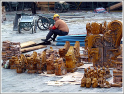 Construction worker at Forbidden City.