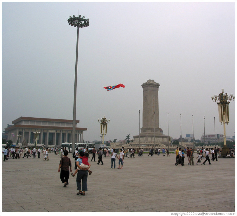 Kite flyer in Tiananmen Square.