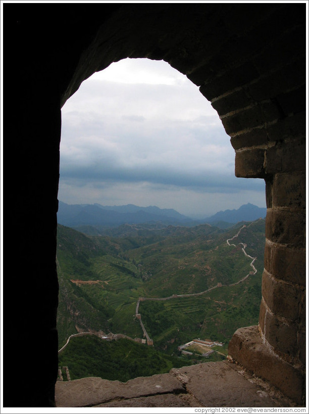 View from guard tower in Great Wall of China.