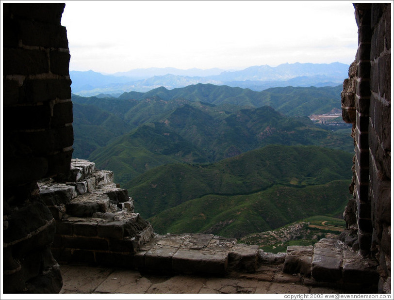 View from guard tower in Great Wall of China.