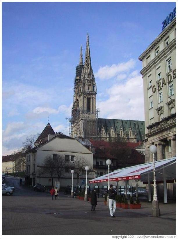Cathedral in downtown Zagreb.