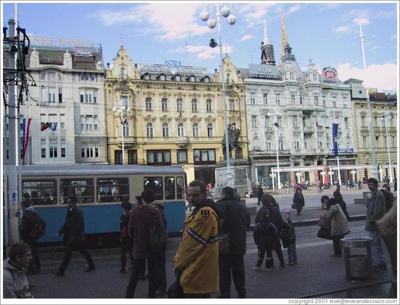 Central square in downtown Zagreb.