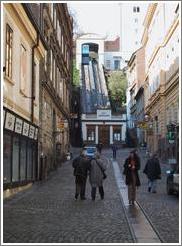 Escalator for those too lazy to walk up the hill, downtown Zagreb.