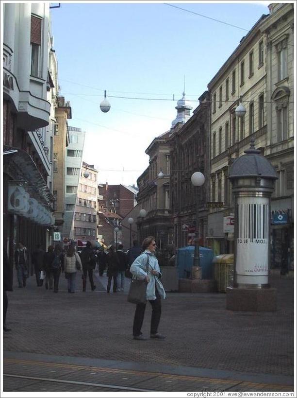 Pedestrian street in downtown Zagreb.