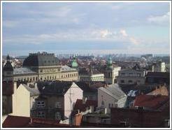 View of downtown Zagreb from a nearby hill.