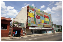 Movie theatre Cine Lido, playing a Jackie Chan film called Chinese Zodiac.