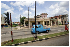 Blue truck, corner of 60th Street and 19th Avenue.