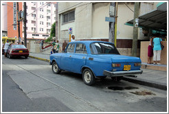 Blue car, O Street.