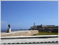 Morro Castle (Castillo de los Tres Reyes del Morro) with a statue of Miranda.