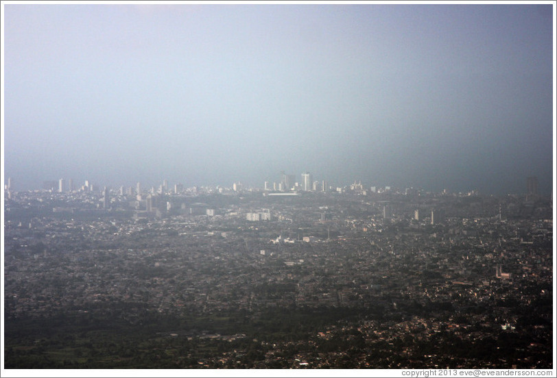 Havana, seen through the window of an airplane.