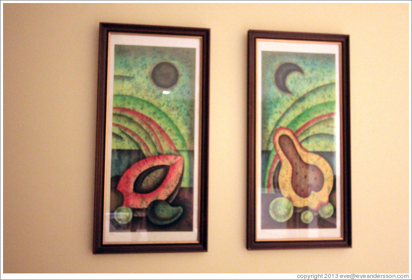 Art by Juan Moreira on the wall of a room in the Hotel Meli&aacute; Cohiba.