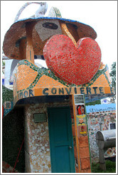 Red heart above door, Fusterlandia.