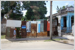 Boarded up lot, Avenida Santa Amalia, La V&iacute;bora neighborhood.