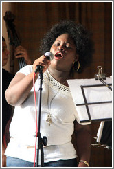 Singer Dayme Arocena Uribarri, performing at a private home in Miramar.