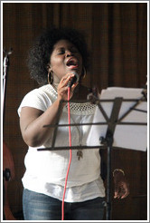 Singer Dayme Arocena Uribarri, performing at a private home in Miramar.