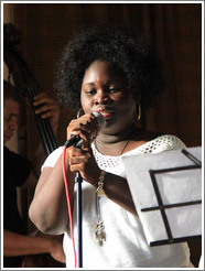 Singer Dayme Arocena Uribarri, performing at a private home in Miramar.