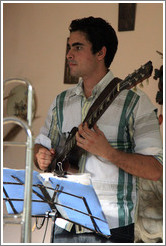 Guitarist Hector Quintana, performing at a private home in Miramar.