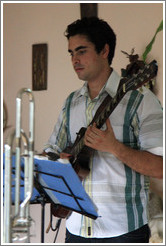 Guitarist Hector Quintana, performing at a private home in Miramar.