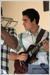 Guitarist Hector Quintana, performing at a private home in Miramar.