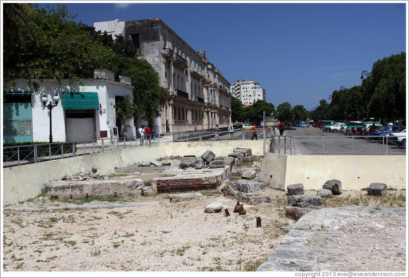 Ruins of the muralla, or old city wall, Old Havana.