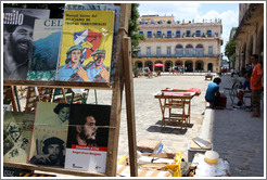 Books, including a "Manu&aacute;l b&aacute;sico del miliciano de tropas teritoriales" (basic manual of the militia of territorial troops), Plaza de Armas, Old Havana.