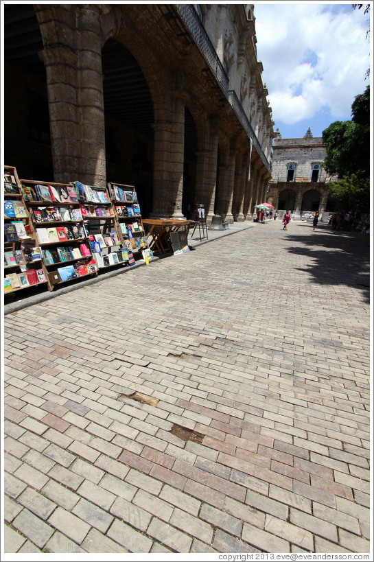 Wooden street in front of the Palacio de Los Capitanes Generales, former residence of the governors of Havana, Plaza de Armas, Old Havana.