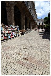 Wooden street in front of the Palacio de Los Capitanes Generales, former residence of the governors of Havana, Plaza de Armas, Old Havana.