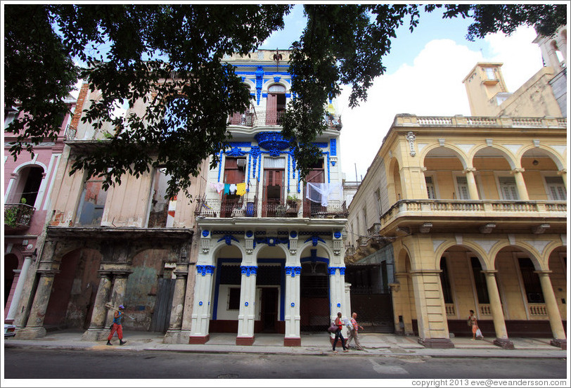 Blue and white building, Paseo del Prado.