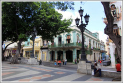 Green and white building, Paseo del Prado.