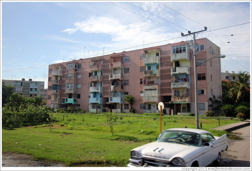 Pink apartment building, Via Blanca.