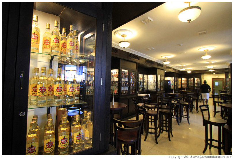 Rum cabinets at Sloppy Joe's Bar.